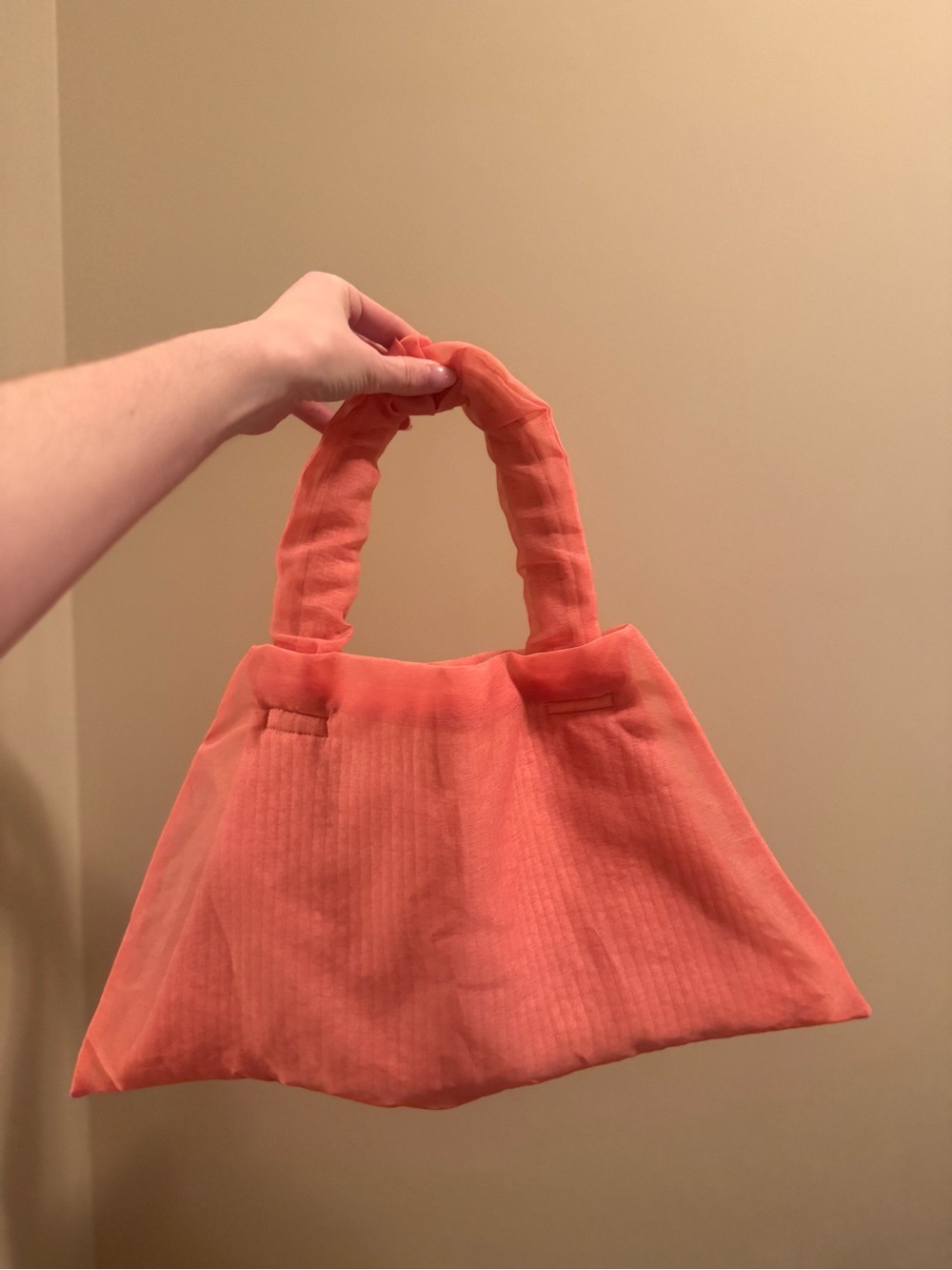 Coral Pink Soft Fabric Tote Bag